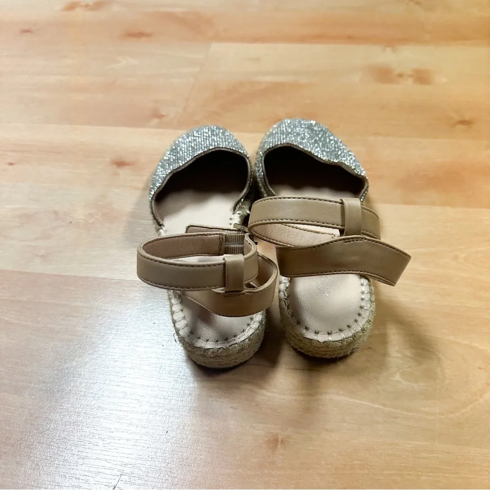 XAppeal Ankle Strap Bling Toe Espadrille Sandals Girls Size 6